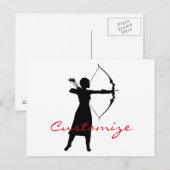 Vrouw Archer Silhouette Thunder_Cove Briefkaart (Voorkant / Achterkant)