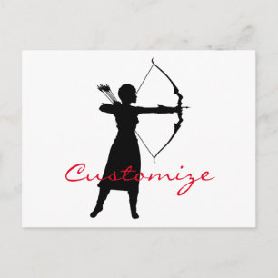 Vrouw Archer Silhouette Thunder_Cove Briefkaart
