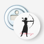 Vrouw Archer Silhouette Thunder_Cove Button Flesopener (Voorkant)