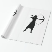 Vrouw Archer Silhouette Thunder_Cove Cadeaupapier (Uitgerold)