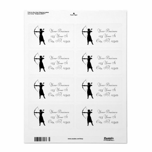 Vrouw Archer Silhouette Thunder_Cove Etiket (Full Sheet)