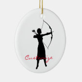 Vrouw Archer Silhouette Thunder_Cove Keramisch Ornament (Rechts)