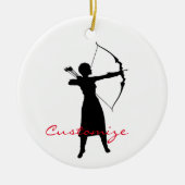 Vrouw Archer Silhouette Thunder_Cove Keramisch Ornament (Voorkant)