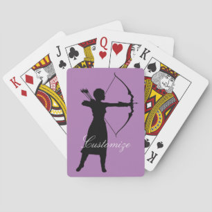 Vrouw Archer Silhouette Thunder_Cove Pokerkaarten