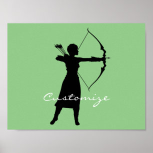 Vrouw Archer Silhouette Thunder_Cove Poster