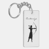 Vrouw Archer Silhouette Thunder_Cove Sleutelhanger (Voorkant Links)
