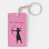 Vrouw Archer Silhouette Thunder_Cove Sleutelhanger (achterkant)