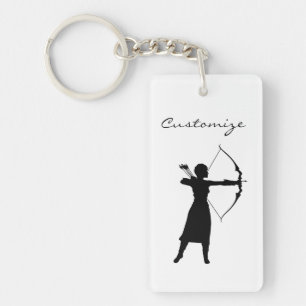 Vrouw Archer Silhouette Thunder_Cove Sleutelhanger