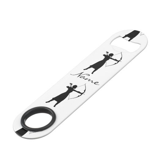 Vrouw Archer Silhouette Thunder_Cove Speed Flessenopener (Achterkant Gekanteld)