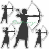 Vrouw Archer Silhouette Thunder_Cove Sticker (Voorkant)