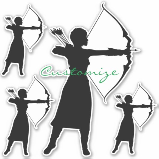 Vrouw Archer Silhouette Thunder_Cove Sticker (Voorkant)
