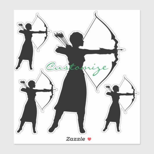 Vrouw Archer Silhouette Thunder_Cove Sticker (Vel)