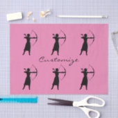 Vrouw Archer Silhouette Thunder_Cove Tissuepapier (Craft)