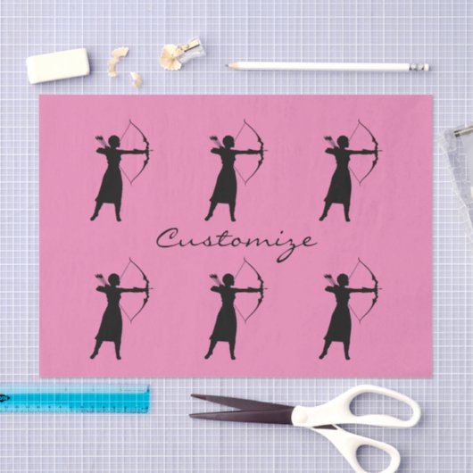 Vrouw Archer Silhouette Thunder_Cove Tissuepapier (Craft)