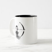 Vrouw Archer Tweekleurige Koffiemok (Voorkant links)