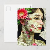  vrouw Art Collage Briefkaart (Voorkant / Achterkant)