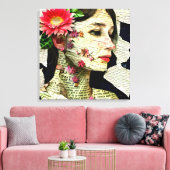  vrouw Art Collage Canvas Afdruk (Insitu (Woonkamer))
