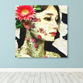 vrouw Art Collage Canvas Afdruk (Insitu (Houten vloer))