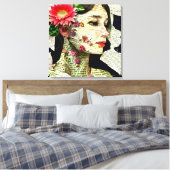 vrouw Art Collage Canvas Afdruk (Insitu (Slaapkamer))