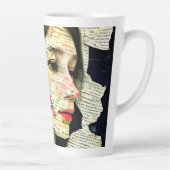  vrouw Art Collage Latte Mok (Rechts)