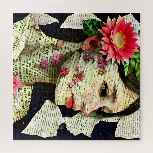  vrouw Art Collage Legpuzzel (Horizontaal)