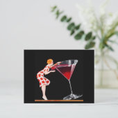Vrouw Art Deco Cocktail Retro stijl Briefkaart (Staand voorkant)