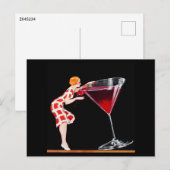 Vrouw Art Deco Cocktail Retro stijl Briefkaart (Voorkant / Achterkant)