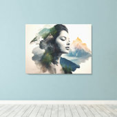 Vrouw art dubbele belichting canvas afdruk (Insitu (Houten vloer))