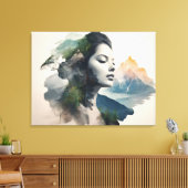 Vrouw art dubbele belichting canvas afdruk (Insitu (Woonkamer))