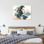 Vrouw art dubbele belichting canvas afdruk (Insitu (Slaapkamer))