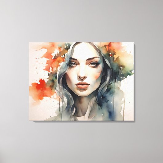 Vrouw art dubbele belichting canvas afdruk (Voorkant)