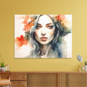 Vrouw art dubbele belichting canvas afdruk (Insitu (Woonkamer))
