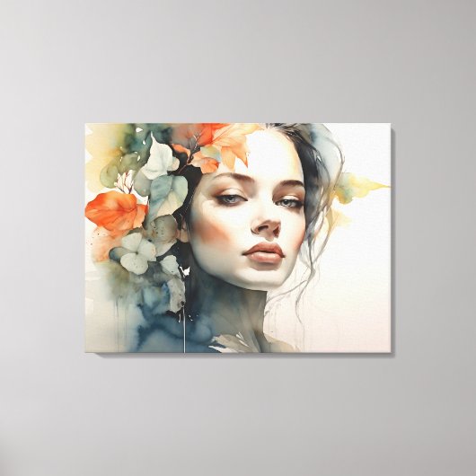 Vrouw art dubbele belichting canvas afdruk (Voorkant)