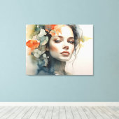 Vrouw art dubbele belichting canvas afdruk (Insitu (Houten vloer))