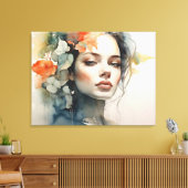 Vrouw art dubbele belichting canvas afdruk (Insitu (Woonkamer))