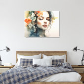 Vrouw art dubbele belichting canvas afdruk (Insitu (Slaapkamer))