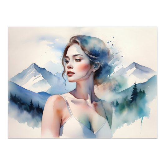 Vrouw art dubbele belichting foto afdruk (Voorkant)