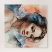 Vrouw art dubbele belichting legpuzzel (Horizontaal)