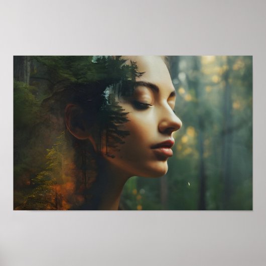 Vrouw art dubbele belichting poster (Voorkant)