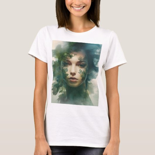 Vrouw art dubbele belichting t-shirt (Voorkant)