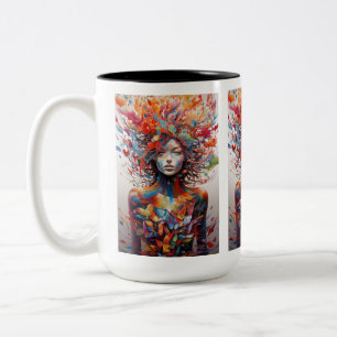 Vrouw Artistieke Mok! "Telekinetics" 15oz koffie Tweekleurige Koffiemok