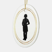 Vrouw arts Silhouette Kerstannament Keramisch Ornament (Links)