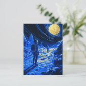 Vrouw Astronaut Briefkaart (Staand voorkant)