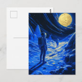 Vrouw Astronaut Briefkaart (Voorkant / Achterkant)