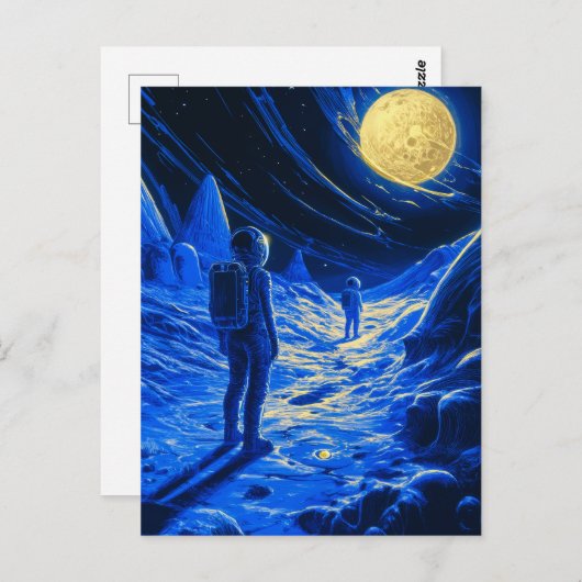 Vrouw Astronaut Briefkaart (Voorkant / Achterkant)