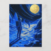 Vrouw Astronaut Briefkaart (Voorkant)