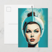 Vrouw Astronaut Briefkaart (Voorkant / Achterkant)