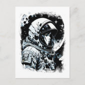 Vrouw Astronaut in de ruimte Abstracte Science fic Briefkaart (Voorkant)