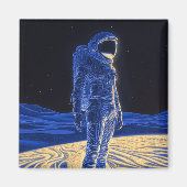 Vrouw Astronaut Magneet (Voorkant)