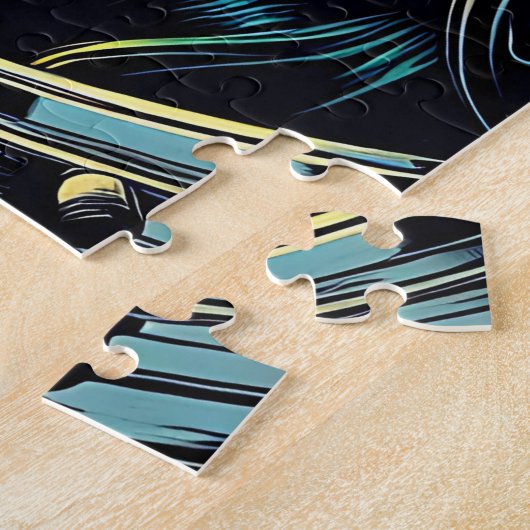 Vrouw astronaut ontmoet buitenaardse alien legpuzzel (Zijkant)